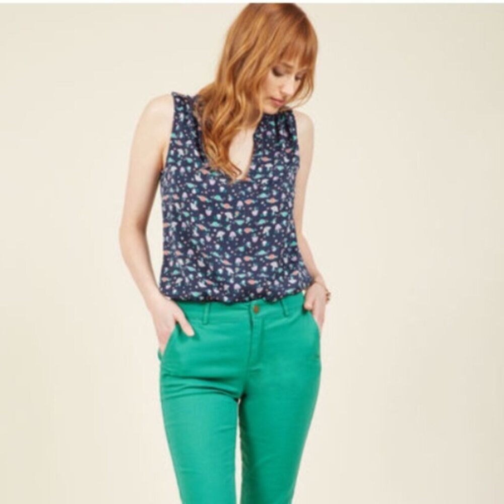Modcloth Mushroom and Turtle Sleeveless Top